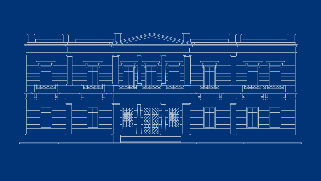 building sketch blue