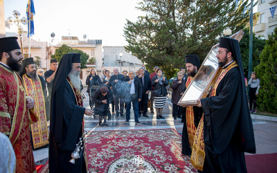 Η υποδοχή Εικόνας Παναγίας Φανερωμένης στον Άγιο Δημήτριο Βόλου
